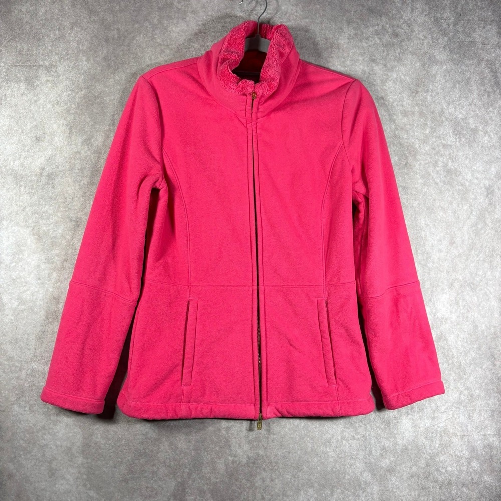 Lilly Pulitzer Grace Fleece Jacket Womens Small Pink Barbiecore Full Zip Pockets
